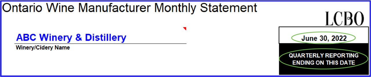 Review Quarterly Reporting Date and corresponding Statement
